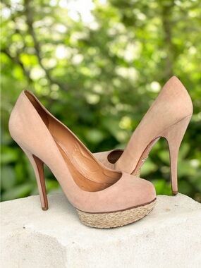 SCHUTZ Pumps Suede Leather Platform Heels